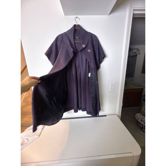 MAX&Co Purple Wool Blend Short Sleeve Coat Womens Size M - Picture 10 of 11